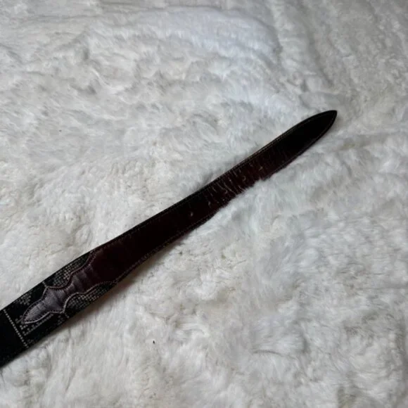 Lucchese Western Cowgirl Southwestern Buckle Belt Vintage Leather Size 36 BLAA37 - Picture 9 of 11